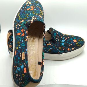 Keds x Rifle Paper Co Wildwood Black Floral Slip-On Sneakers WF60998 Size 6.5